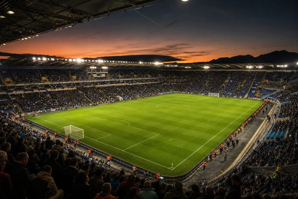Bajnokok Ligája-este egy európai stadionban – illusztráció