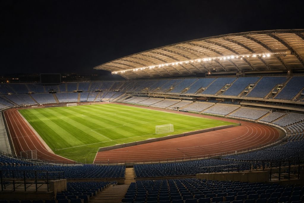 Üres római stadion egy esti bajnoki után – illusztráció